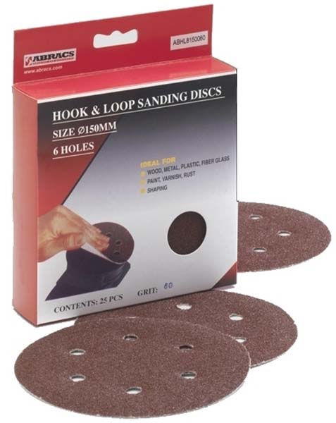 Abracs Hook & Loop Disc 150mm x 40g - 6 Holes